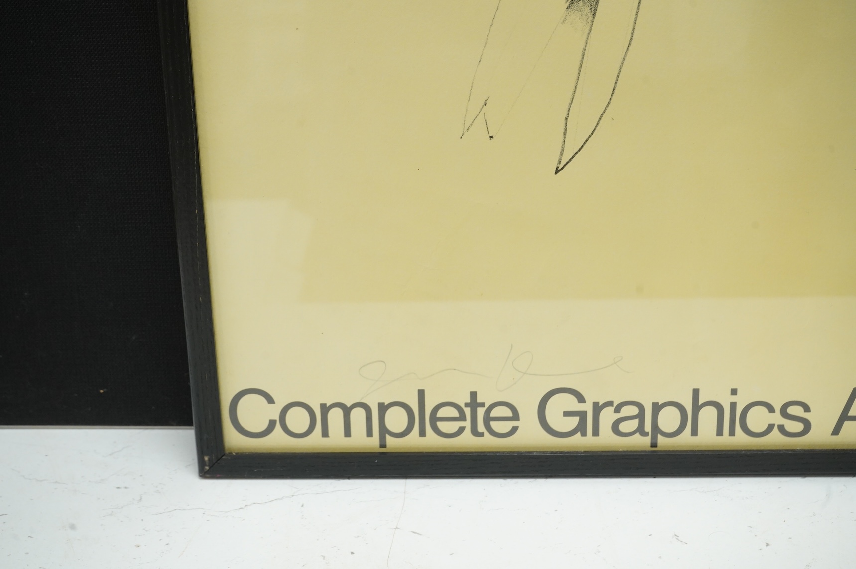Jim Dine (American, b.1935), a signed framed poster, ‘Rainbow’, produced for the complete graphics exhibition at Galerie Mikro Berlin, April 1970, signed by Dine in pencil above the title across the bottom of the poster,